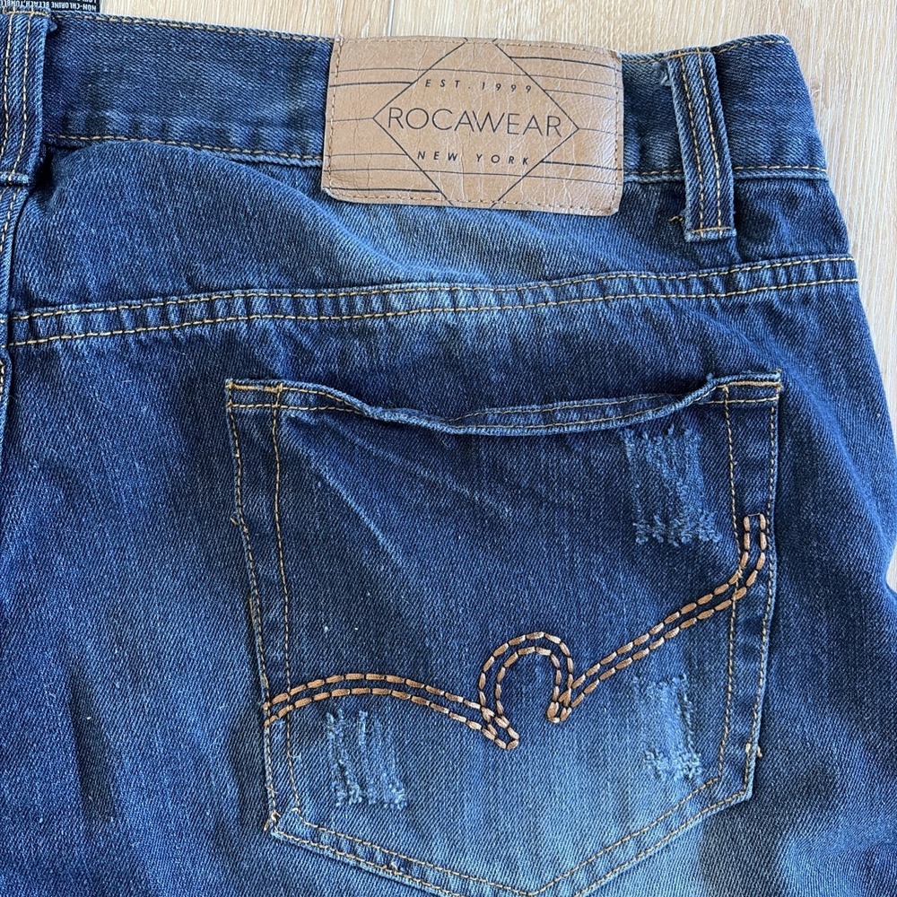 Rocawear Classic Fit Mens Dark  Jeans‎ Size 44 X 32 patchwork baggy street - Picture 10 of 10